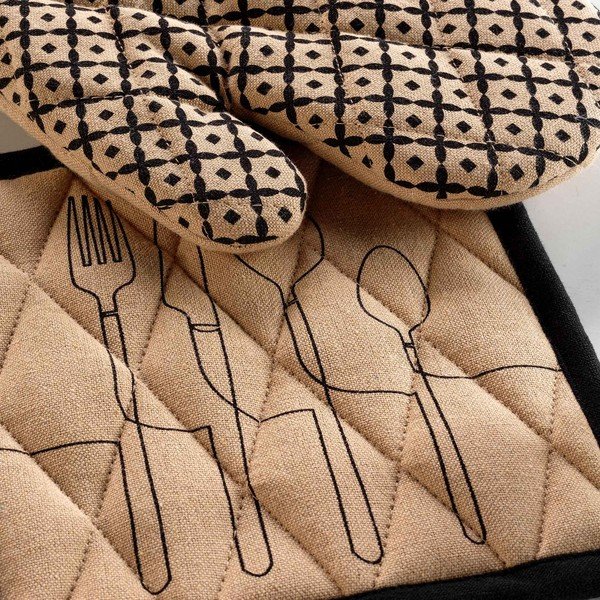 Kuhinjske rokavice v kompletu 2 ks iz recikliranega bombaža Cuisiline – douceur d'intérieur-image-1