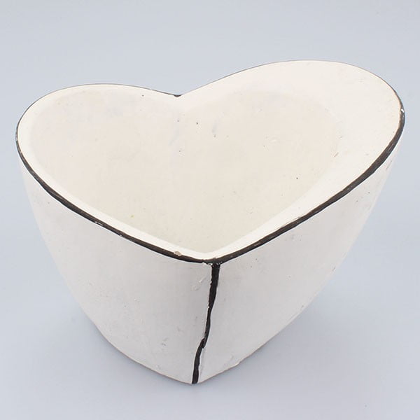 Bela betonska srce sadilnik Dakls Vintage srce