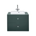 Temno zelena stenska omarica z umivalnikom brez pipe 80x62 cm Color Bath – Tom Tailor