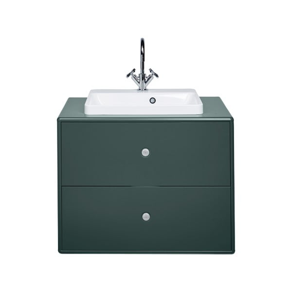 Temno zelena stenska omarica z umivalnikom brez pipe 80x62 cm Color Bath – Tom Tailor
