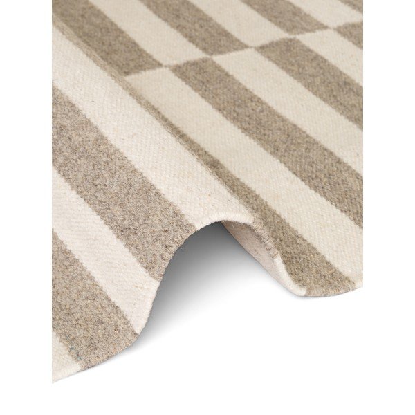 Bel/siv obojestranski/ročno tkan volnen tekač 80x200 cm Vika – Hanse Home-image-4