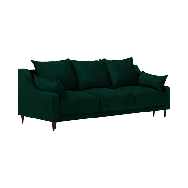 Temno zelena žametna sedežna garnitura s prostorom za shranjevanje Mazzini Sofas Freesia, 215 cm-image-2