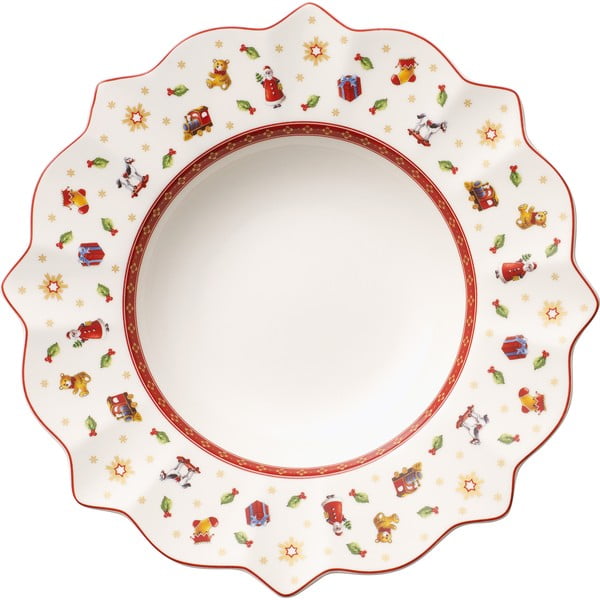 Belo-rdeč globok porcelanast božični krožnik Toy´s Delight Villeroy&Boch, ø 26 cm