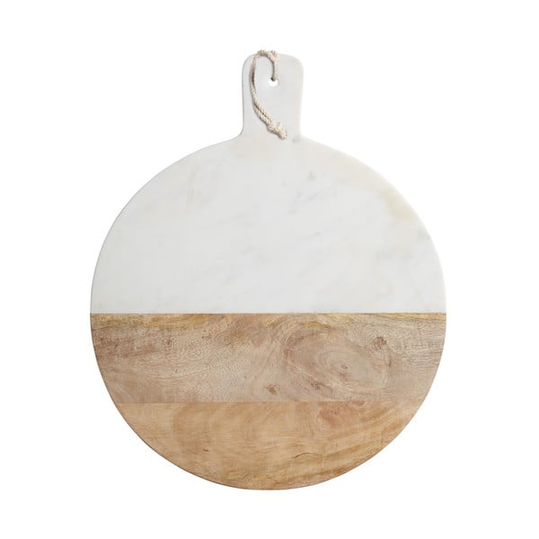 Deska za rezanje iz belega marmorja in mangovega lesa Kitchen Craft Master Class, 50 cm