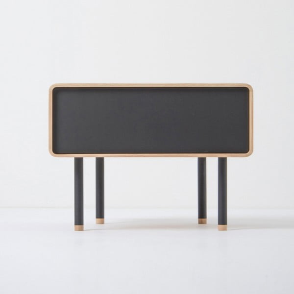 Nočna omarica iz hrastovega lesa s črnim predalom Gazzda Fina-image-3