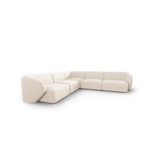 Bež kotna sedežna garnitura iz šenilje Paolo – Milo Casa