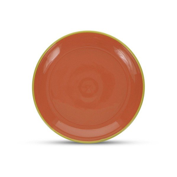 Zelen/oranžen desertni krožnik iz kamenine ø 18 cm Duo – ONA