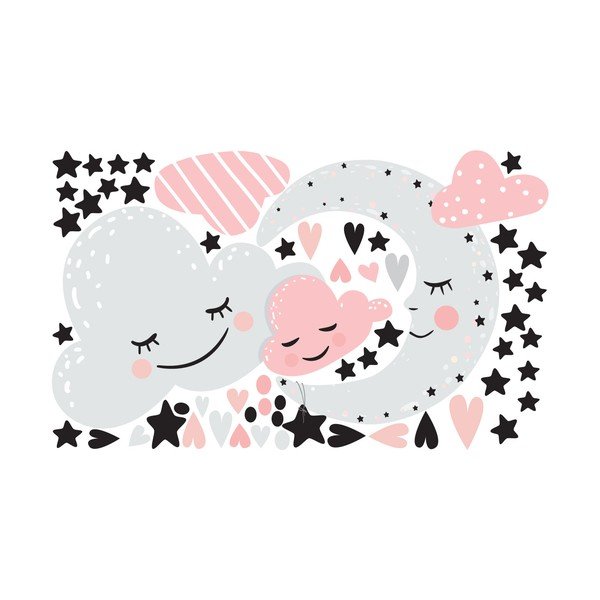 Roza stenska nalepka Ambiance Moon And Clouds Love In The Stars-image-2