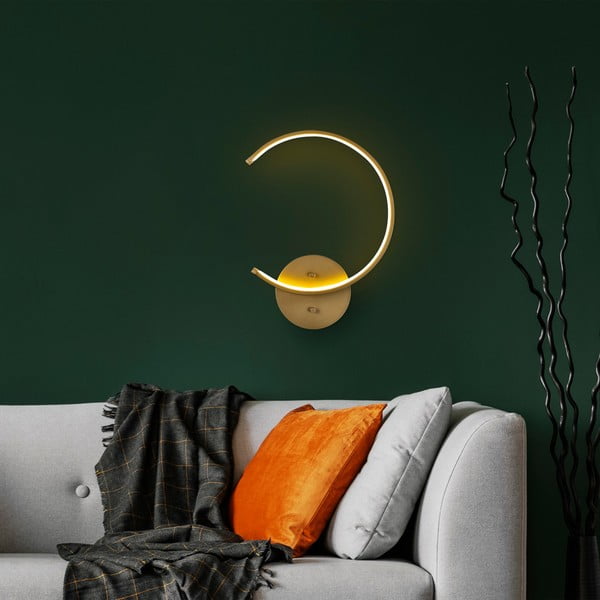 LED stenska svetilka v zlati barvi ø 10 cm Moon – Opviq lights-image-3