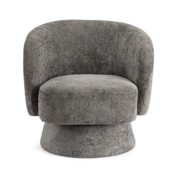 Temno siv vrtljiv fotelj iz šenilje Julienne – Bizzotto-image-2