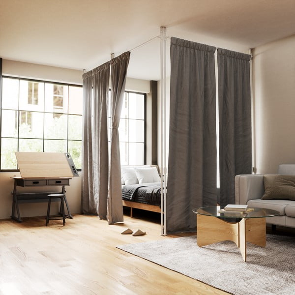 Bel jeklen okvir paravana Anywhere – Umbra-image-3