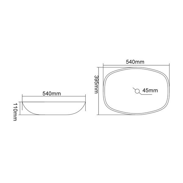 Moder steklen umivalnik 54x39,5 cm Kvaore – Sapho-image-4