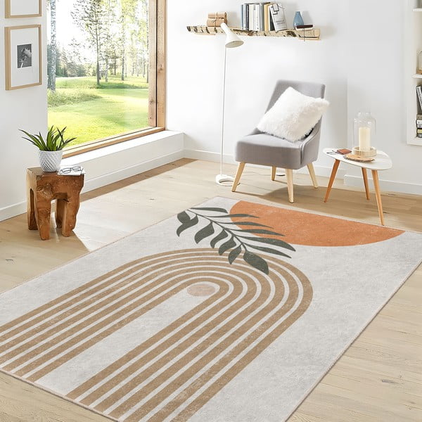 Kremno bel pralen tekač 80x200 cm Dot Arch – Mila Home-image-1