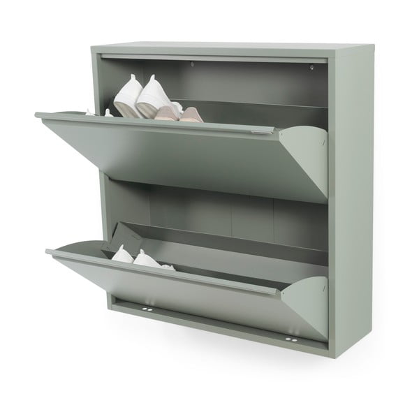 Prašno zelena kovinska preklopna omarica za čevlje 75x77,5x22,5 cm Billy – Spinder Design-image-2