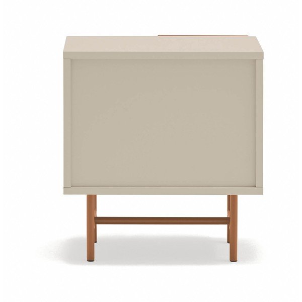 Opečnato oranžno-bež nočna omarica v mat dekorju s policami Nube – Teulat-image-4