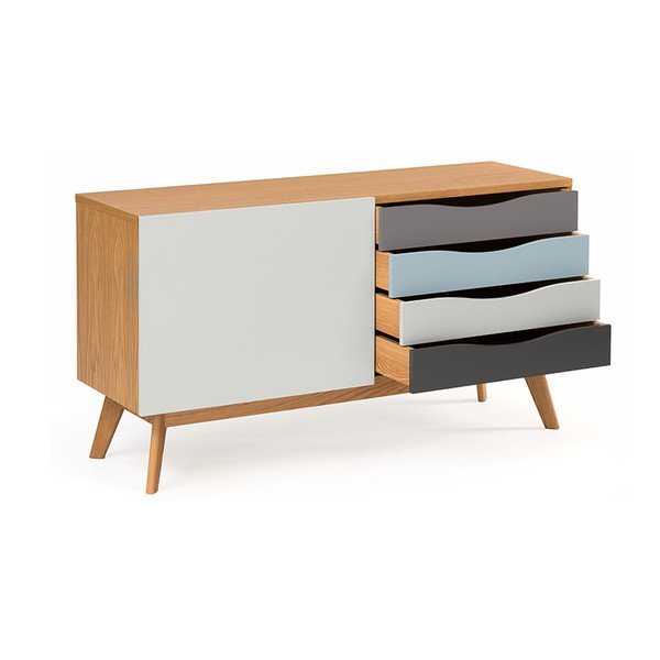 Komoda z modrimi in sivimi predali Woodman Avon-image-4
