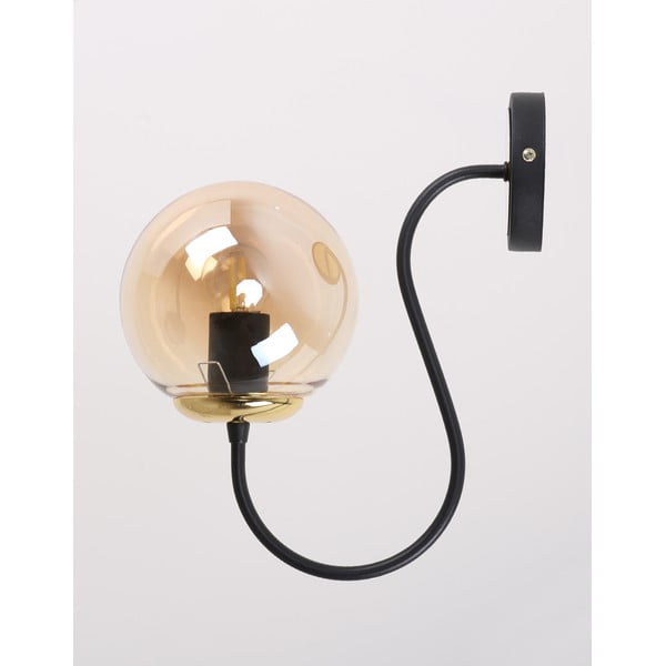 Oker rumeno-črna stenska svetilka ø 15 cm Oslo – Squid Lighting
