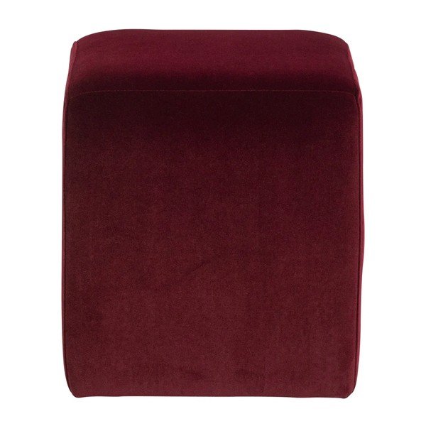 Bordo rdeč žameten tabure Lucen – WOOOD-image-4