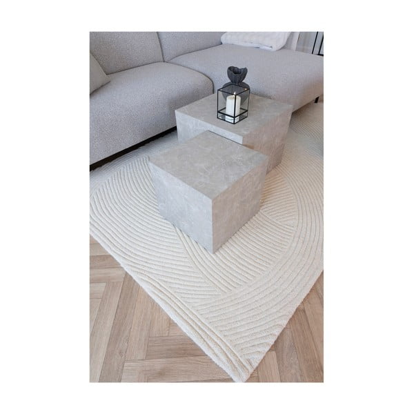 Kremno bela ročno tkana volnena preproga 160x230 cm Pune – House Nordic-image-3