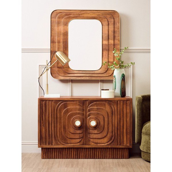Komoda iz masivnega manga v temni naravni barvi 40x75x116 cm Sangar – Premier Housewares-image-1