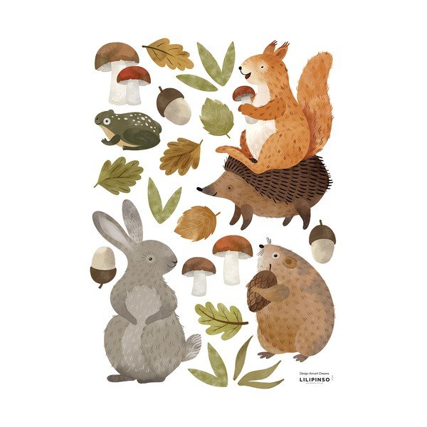 Nalepke 30x42 cm Woodland Rabbit & Friends – Lilipinso