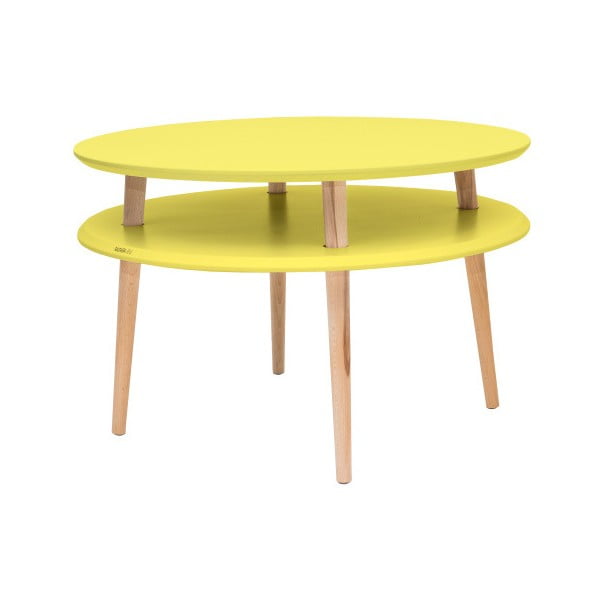 Rumena mizica z naravnimi nogami Ragaba UFO, Ø 70 cm