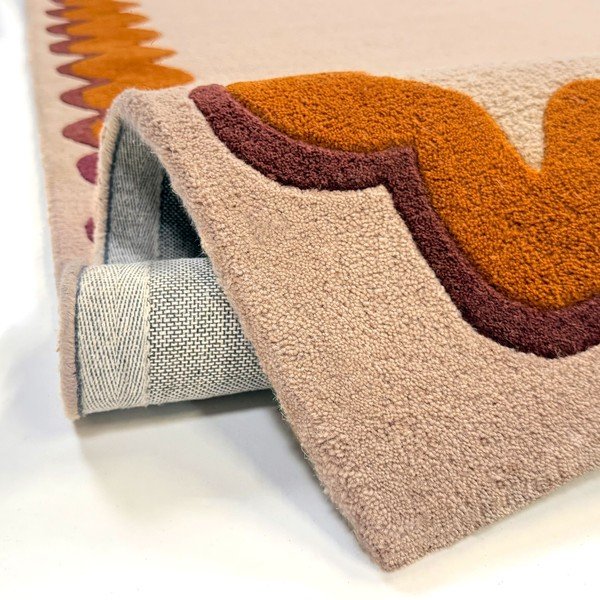 Oranžen/v naravni barvi ročno tkan volnen tekač 80x230 cm Wiggle Wool – Flair Rugs-image-3