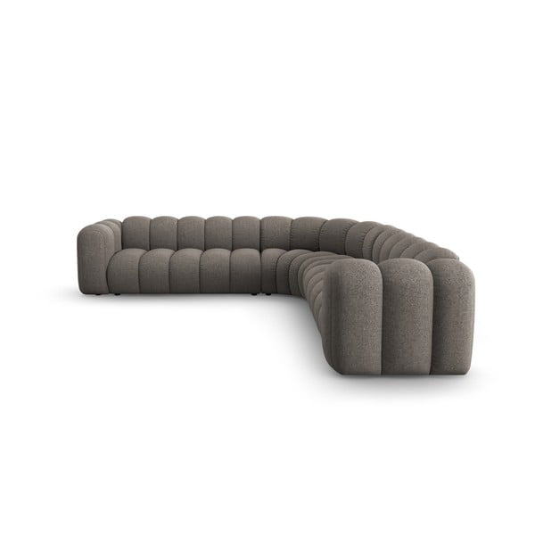 Temno siva kotna sedežna garnitura iz šenilje Lupine – Micadoni -image-2