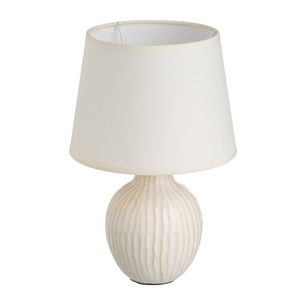 Kremno bela keramična namizna svetilka s tekstilnim senčnikom (višina 28 cm) – Casa Selección