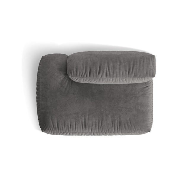 Siv žameten modul za sedežno garnituro (levi kot) Martina – Micadoni -image-3