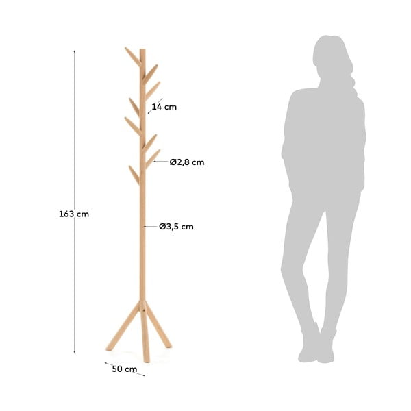 Stojalo za plašče iz brezovega lesa Kave Home Natane-image-4