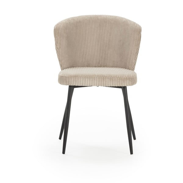 Bež jedilni stoli iz rebrastega žameta v kompletu 4 ks Megan – Marckeric-image-2