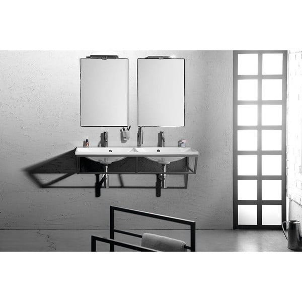 Črno jekleno stensko stojalo za pod umivalnik 120x20 cm Ska – Sapho-image-1