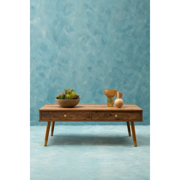 Klubska mizica v temni naravni barvi 59x110 cm Frida – Premier Housewares-image-2