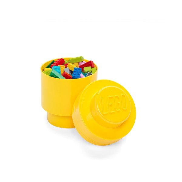 Rumena okrogla škatla za shranjevanje LEGO®, ⌀ 12,5 cm-image-1