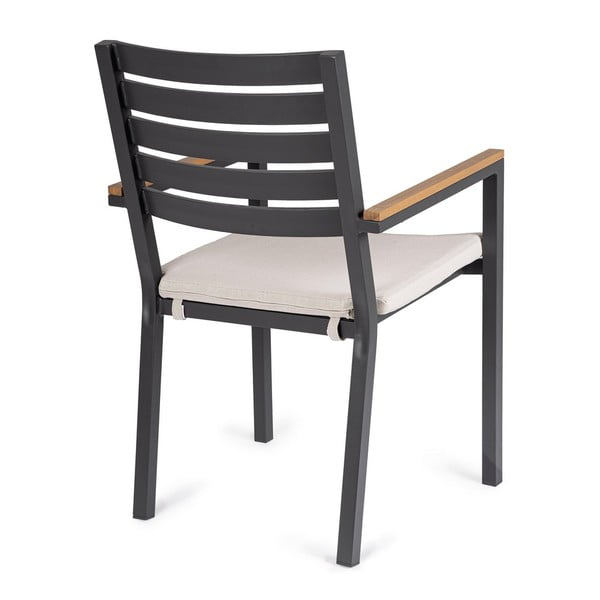 Antracitno sivi kovinski vrtni stoli v kompletu 4 ks Henna   – Bizzotto-image-4