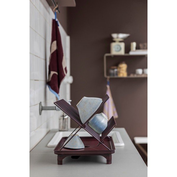 Bordo rdeč dvonadstropni odcejalnik posode 42x29 cm Dry-It – Mette Ditmer Denmark-image-1