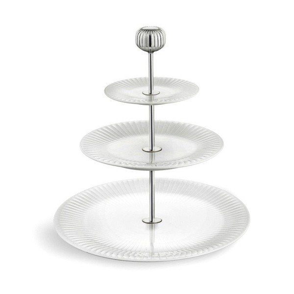 Trinadstropno belo porcelanasto stojalo Kähler Design Hammershoi Etagere, ⌀ 28 cm