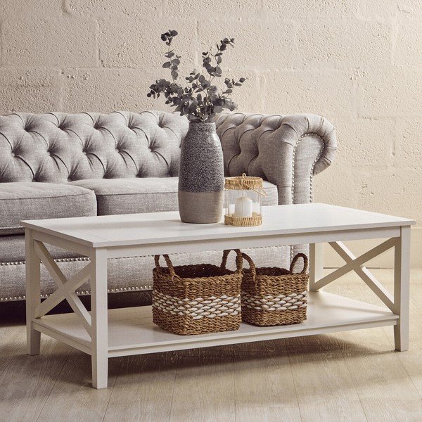 Bela klubska mizica 60x120 cm Heritage – Premier Housewares-image-1