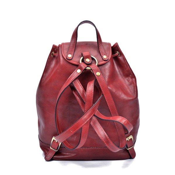 Rdeč usnjen nahrbtnik Sofia Cardoni Cindy-image-1