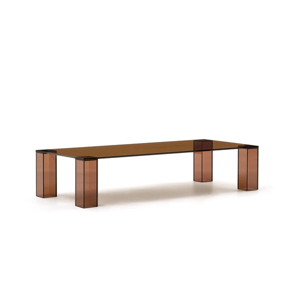 Rjava steklena mizica 60x140 cm Adularia – Kave Home
