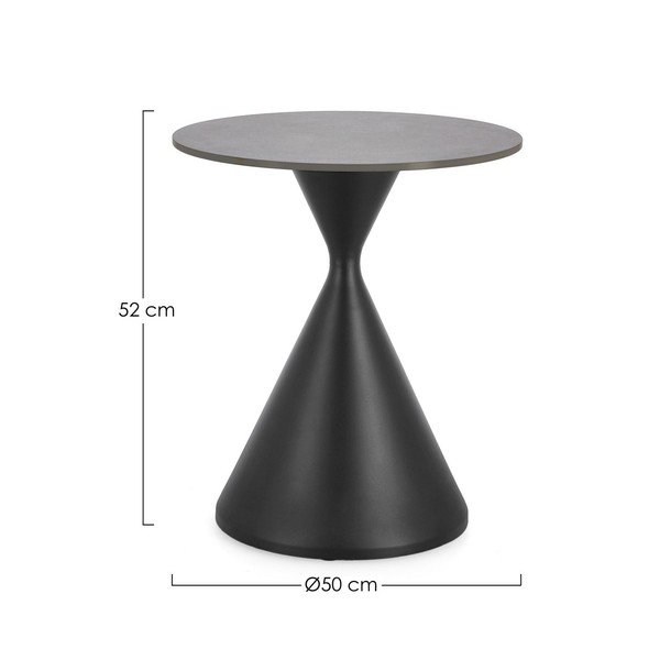 Okrogla stranska mizica z mizno ploščo v marmornem dekorju ø 50 cm Joona – Bizzotto-image-4