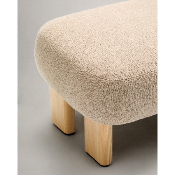 Bež tabure iz šenilje Nema – Kave Home-image-4