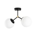 Črno-bela stropna svetilka s steklenim senčilom 15x44 cm Damar – Opviq lights