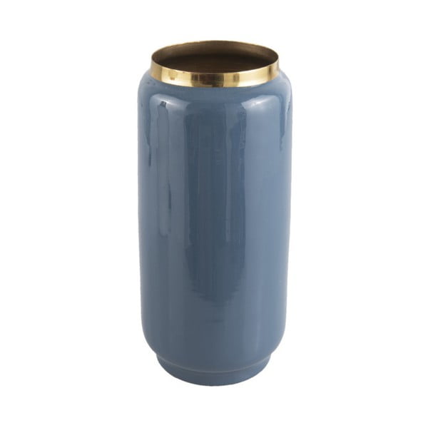 Modra vaza z detajli v zlati barvi PT LIVING Flare, višina 27 cm
