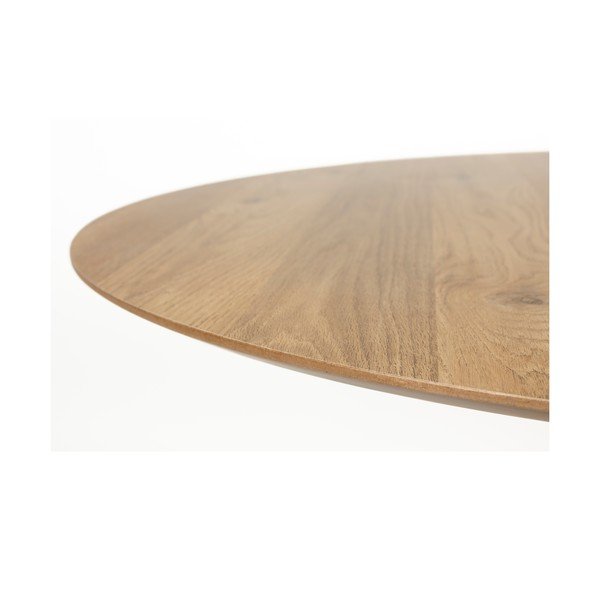 Okrogla jedilna miza z mizno ploščo v hrastovem dekorju ø 110 cm Steven – White Label-image-3