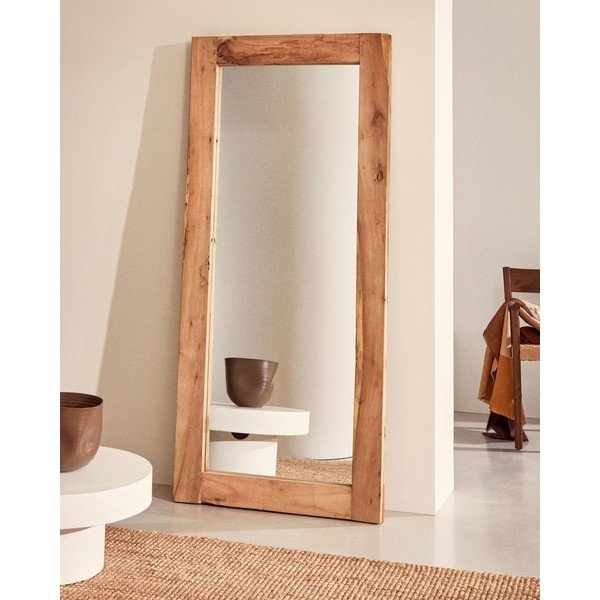 Stensko ogledalo z lesenim okvirjem 80x180 cm Maden – Kave Home-image-1