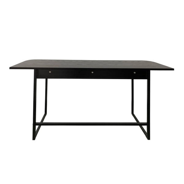 Črna stranska mizica v jesenovem dekorju 40x140 cm Darlington – Actona-image-3