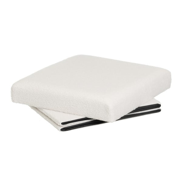 Bel tabure iz tkanine bouclé Ecru – Casa Selección-image-2