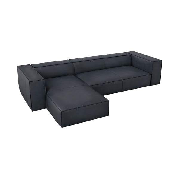 Temno modra usnjena kotna sedežna garnitura (levi kot) Madame – Windsor & Co Sofas-image-2